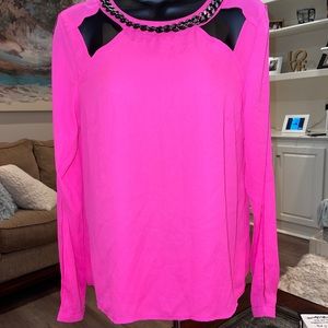 lulumari neon pi k long sleeve top size small